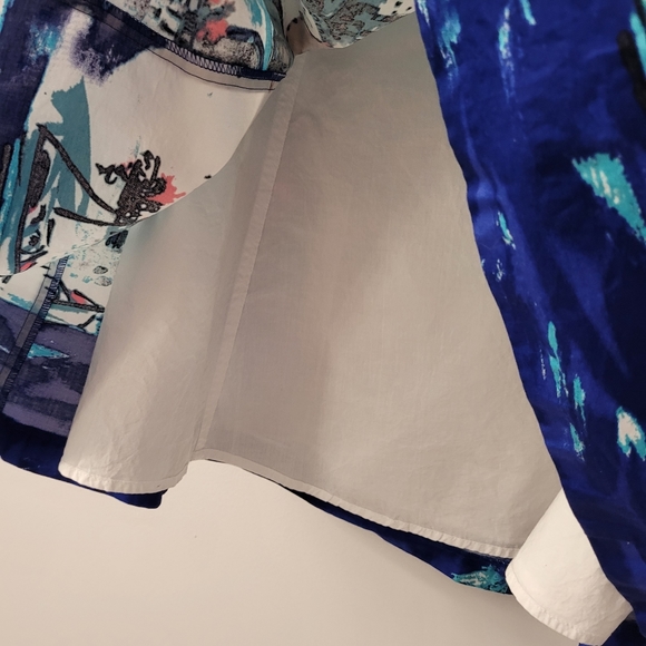 Watercolor Med Lenght A Line  Landscape Skirt Sz 10 - Picture 4 of 8